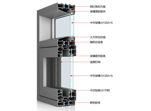 30X108單隱斷橋平開窗