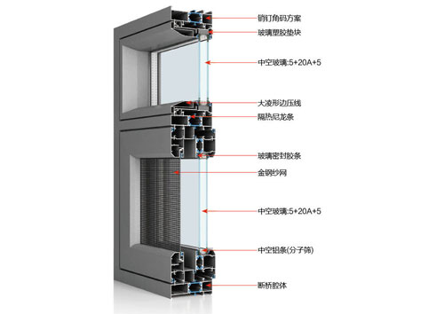 34X95簡(jiǎn)約單隱斷橋平開窗