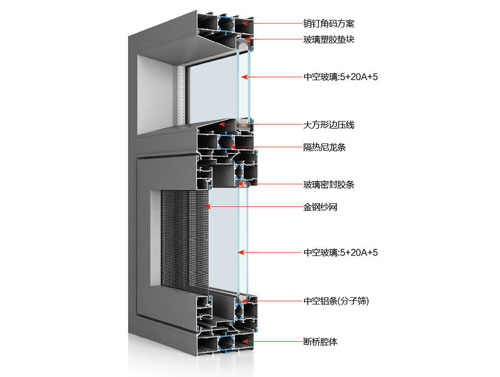 35X108單隱斷橋平開窗