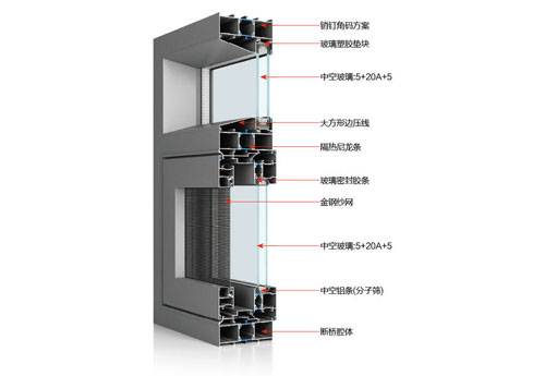 40X108單隱斷橋平開窗